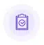 Project execution and delivery icon representing completed tasks and implementation milestones.